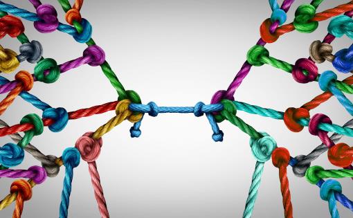 Series of rope knots tied together